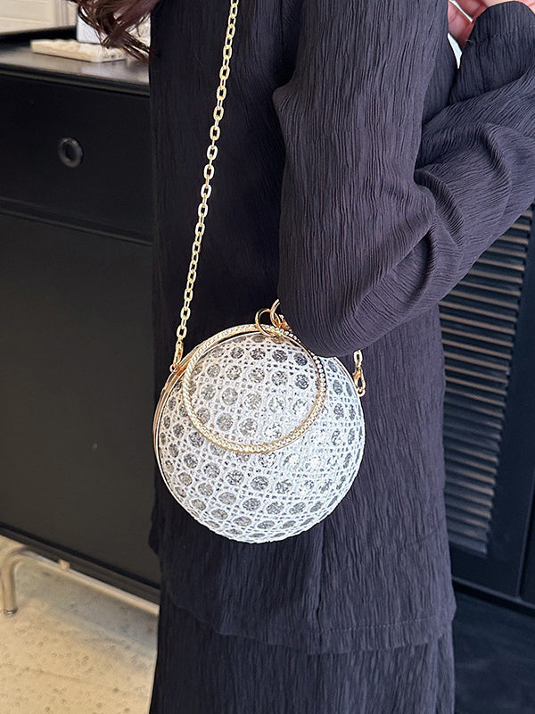 Sac à main géométrique brillant à chaîne, à strass