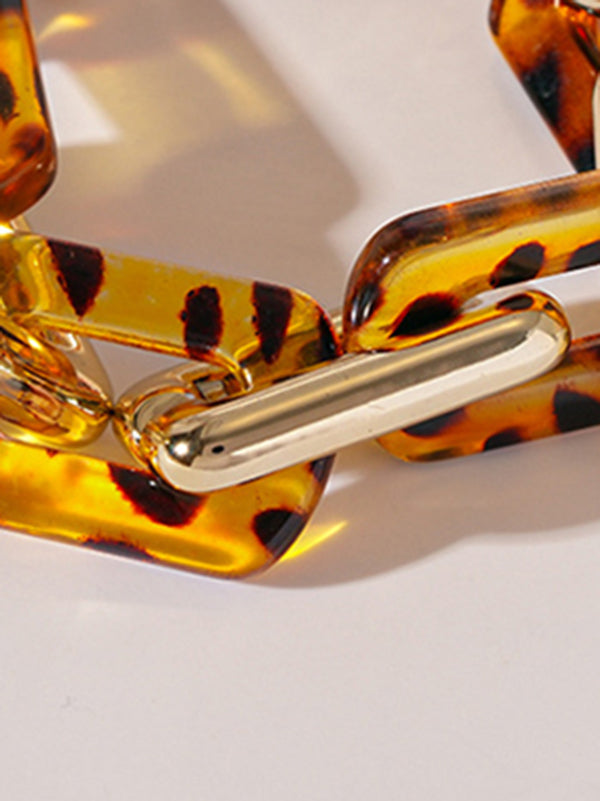 Bracelet à chaîne, à imprimé léopard