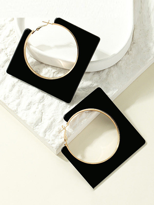 Boucles d'oreilles pendantes géométriques normcore
