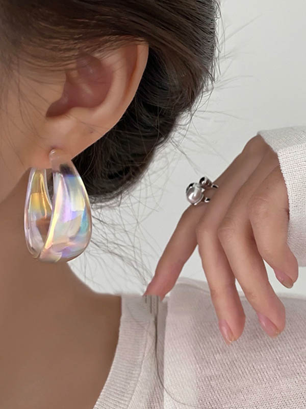 Boucles d'oreilles pendantes géométriques normcore, couleur contrastée