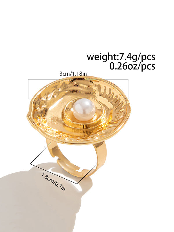Bague géométrique plissée brillante