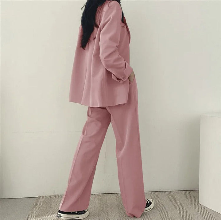 Costume Pantalon Femme Coupe Loose Blazer Baggy