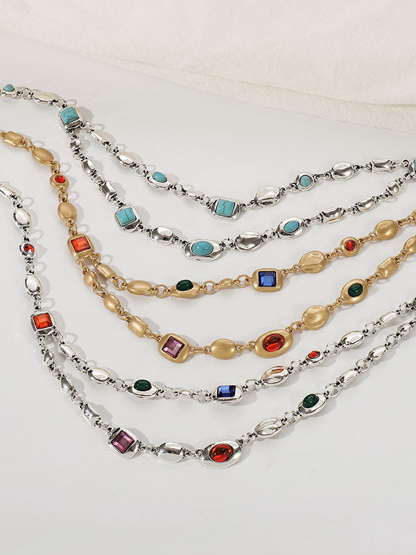 Collier géométrique à double rang