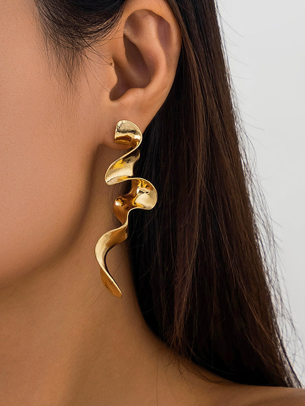 Boucles d'oreilles pendantes géométriques couleur unie