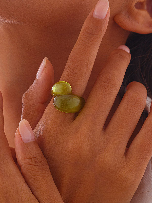 Bague géométrique couleur unie