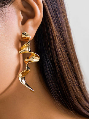 Boucles d'oreilles pendantes géométriques couleur unie