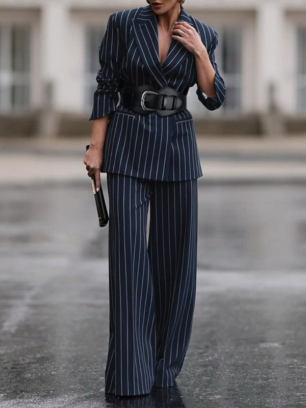 Pantalon ample imprimé rayé