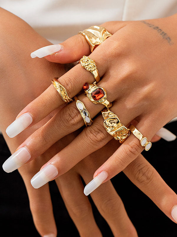 Bague géométrique à strass