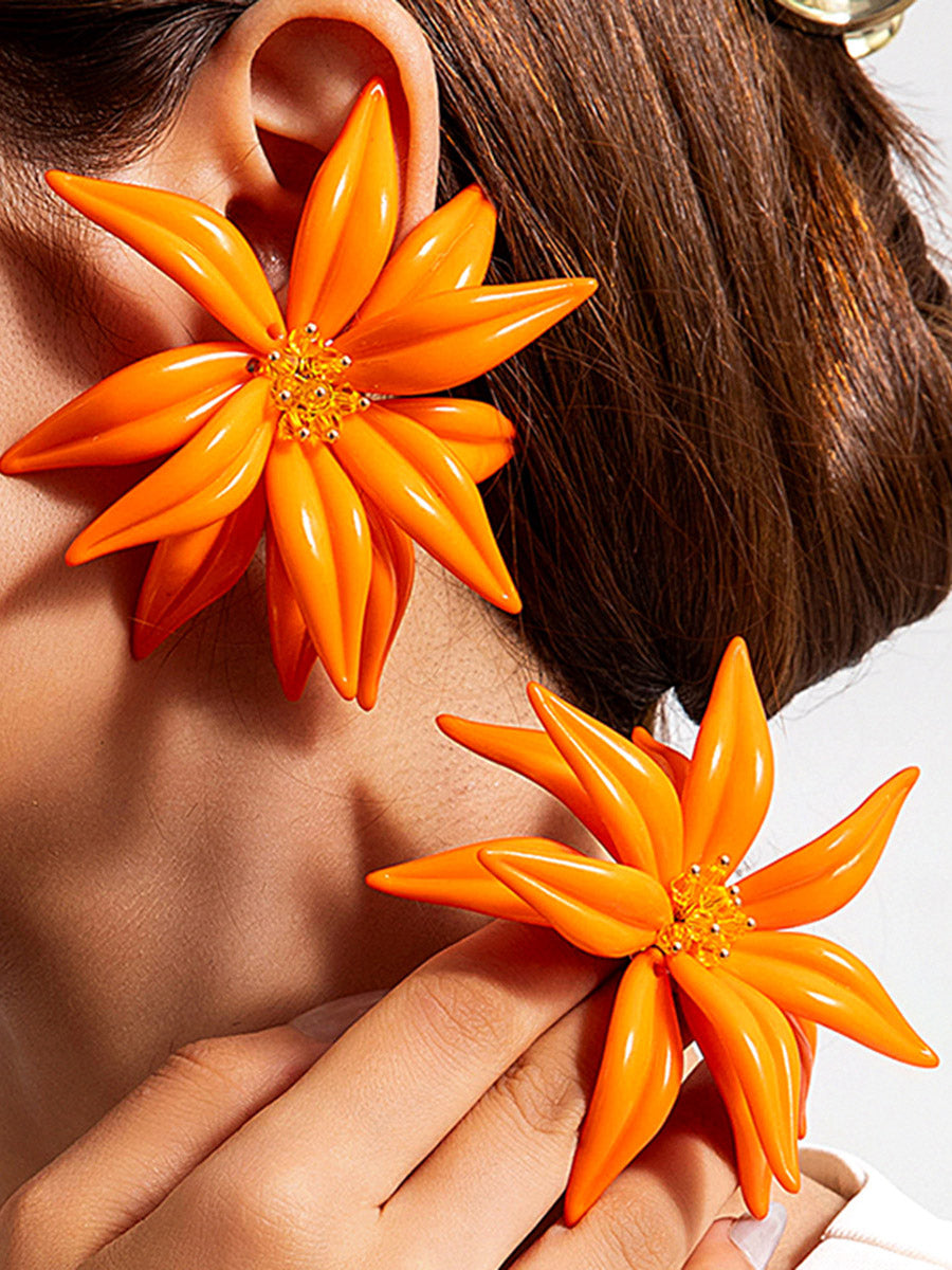 Boucles d'oreilles pendantes en forme de fleur