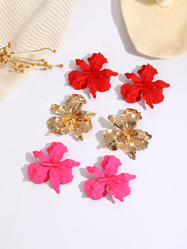 Boucles d'oreilles pendantes en forme de fleur