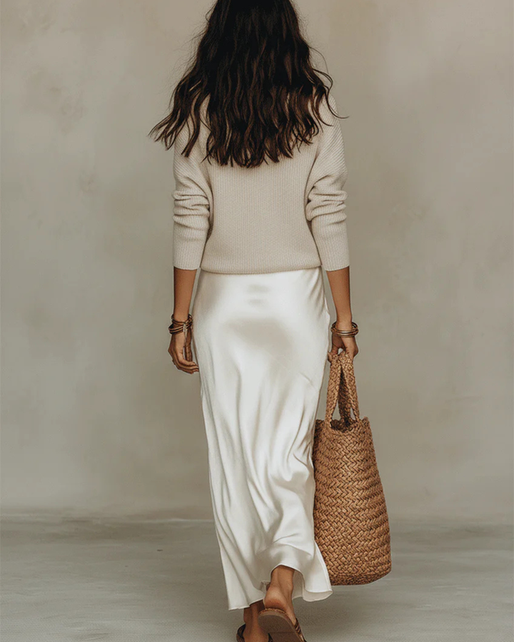 Dorothee | Ensemble Tricot Femme à Col V Pull Jupe