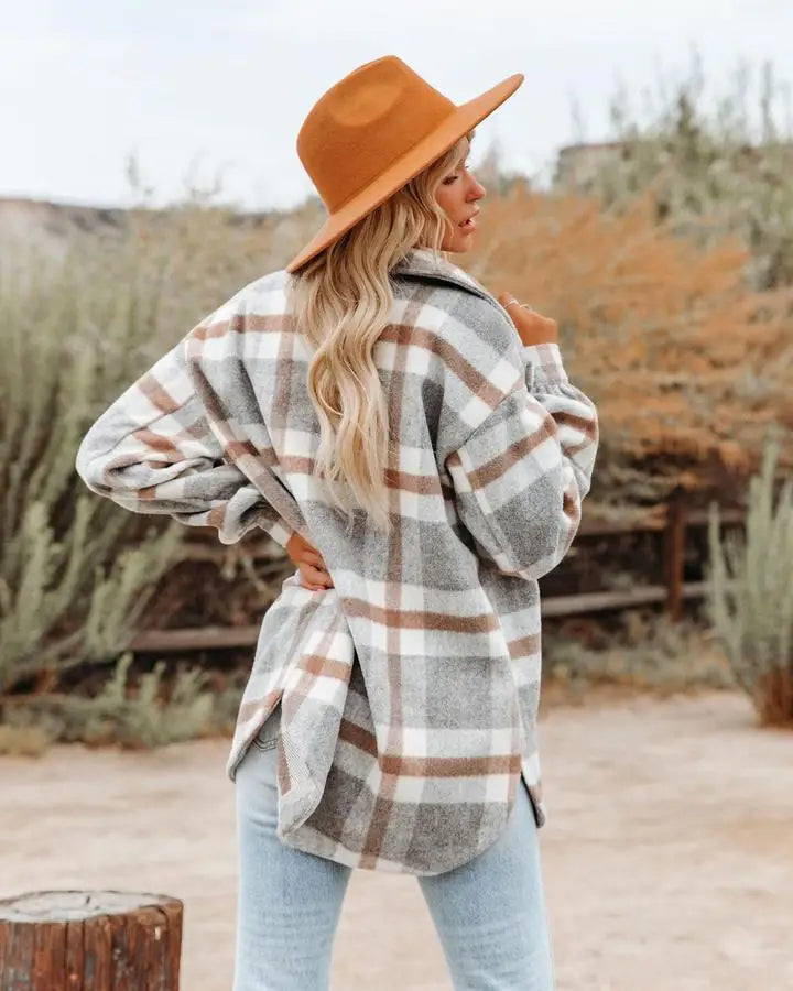 Chemise oversize à carreaux confortable et stylée pour femmes