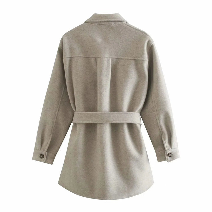 Manteau chemise pour femmes avec ceinture