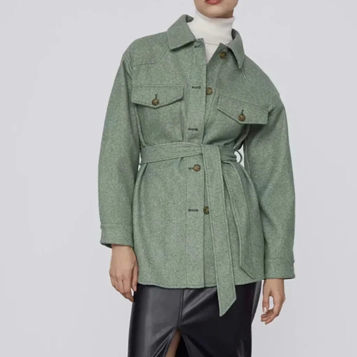 Manteau chemise pour femmes avec ceinture