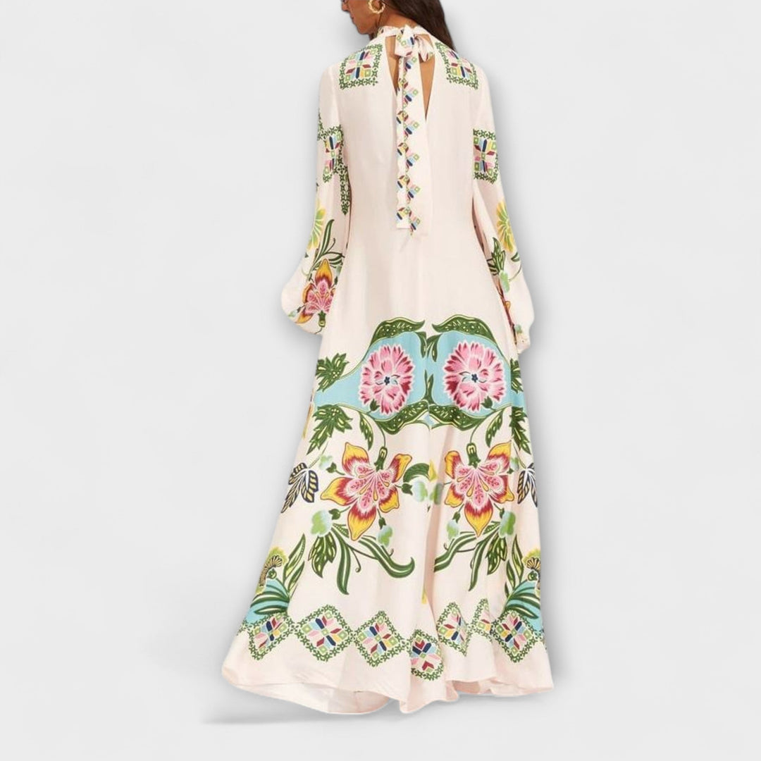 Lisa - Robe maxi élégante avec motif floral et coupe fluide
