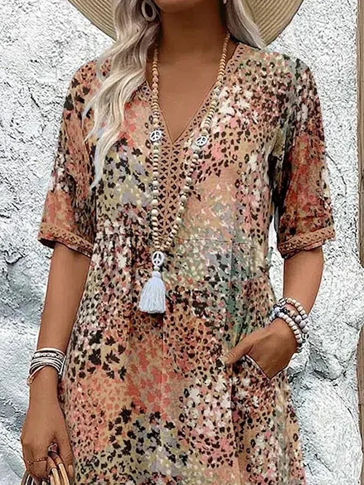 Lina | Robe midi vivante au style moderne