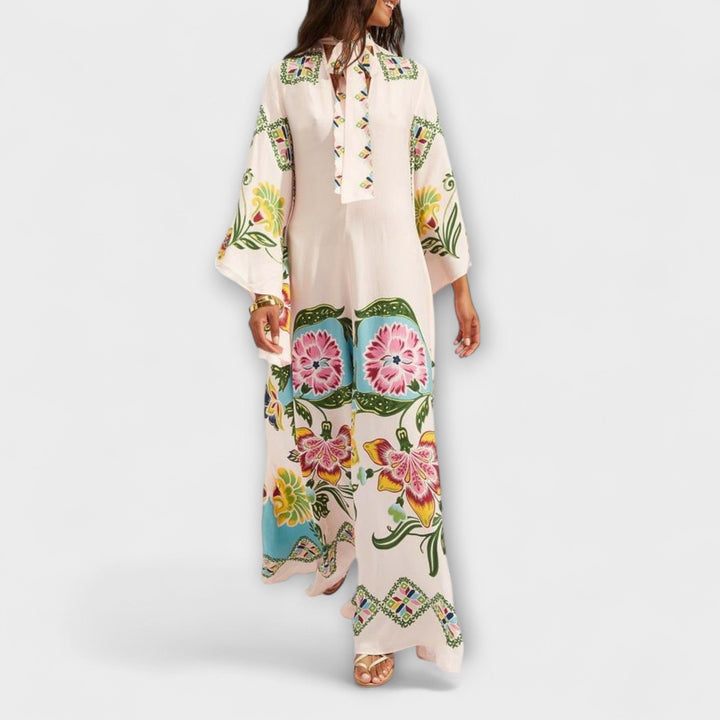 Lisa - Robe maxi élégante avec motif floral et coupe fluide