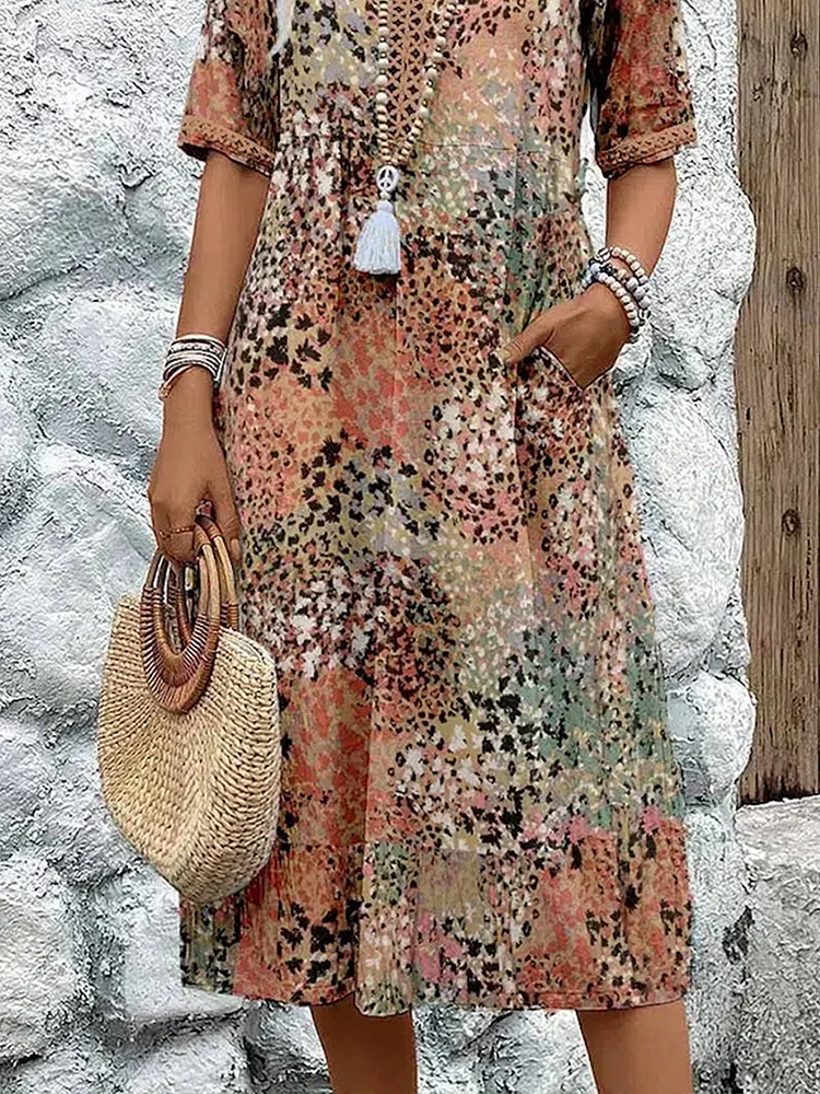 Lina | Robe midi vivante au style moderne