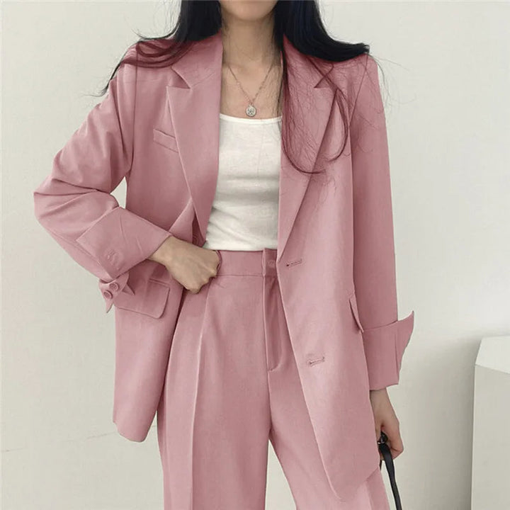 Costume Pantalon Femme Coupe Loose Blazer Baggy