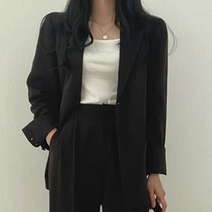 Costume Pantalon Femme Coupe Loose Blazer Baggy
