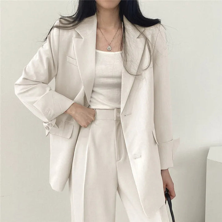 Costume Pantalon Femme Coupe Loose Blazer Baggy