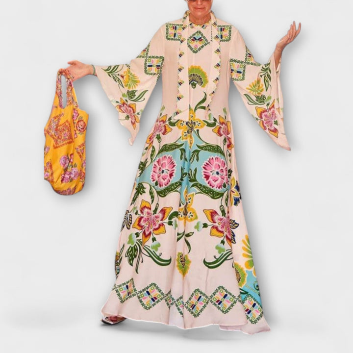 Lisa - Robe maxi élégante avec motif floral et coupe fluide