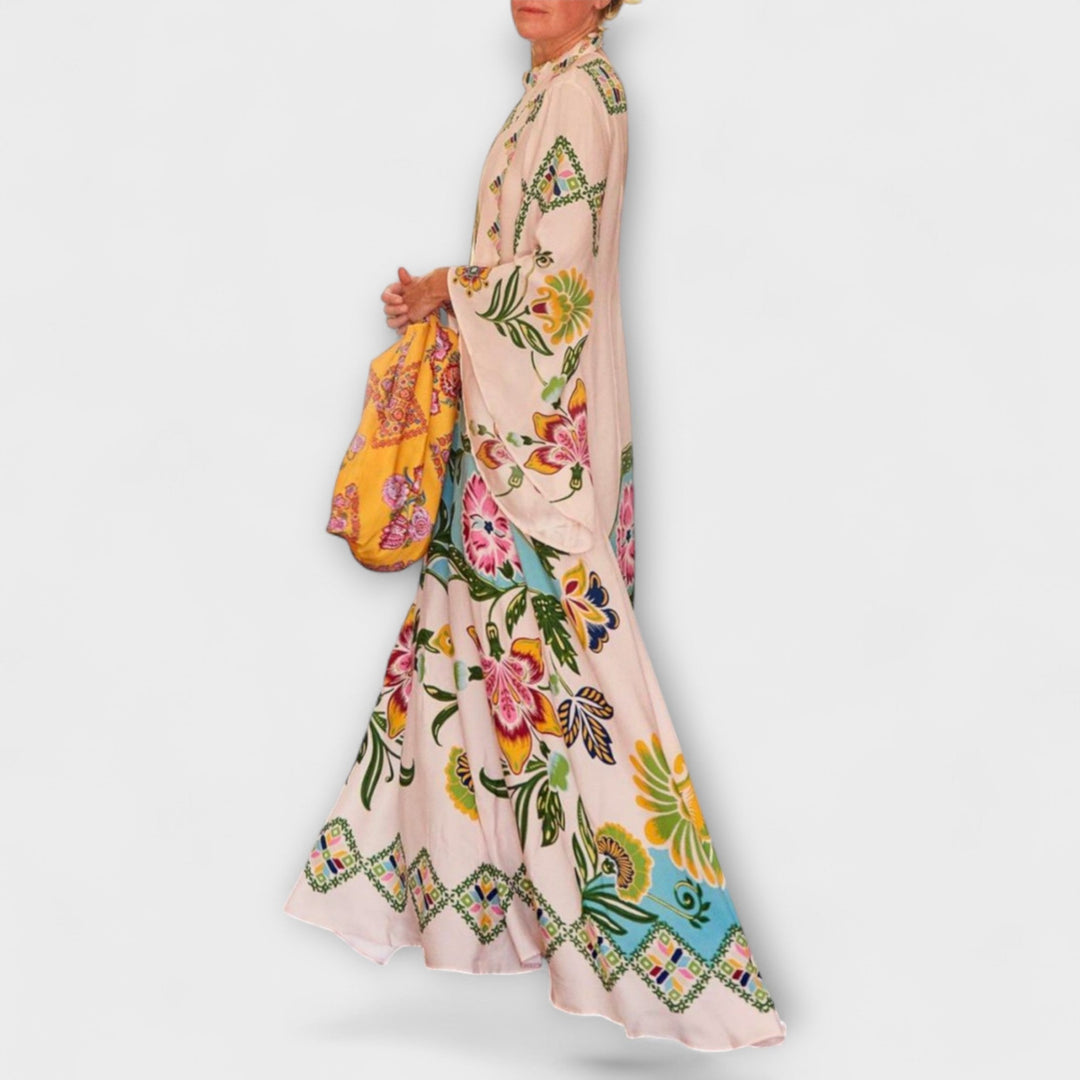 Lisa - Robe maxi élégante avec motif floral et coupe fluide