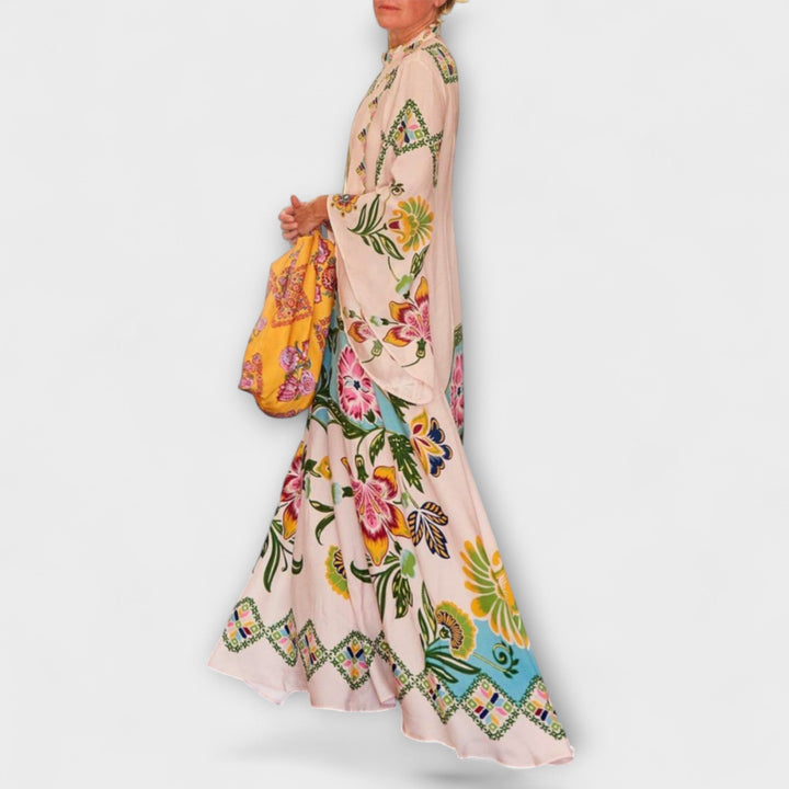 Lisa - Robe maxi élégante avec motif floral et coupe fluide