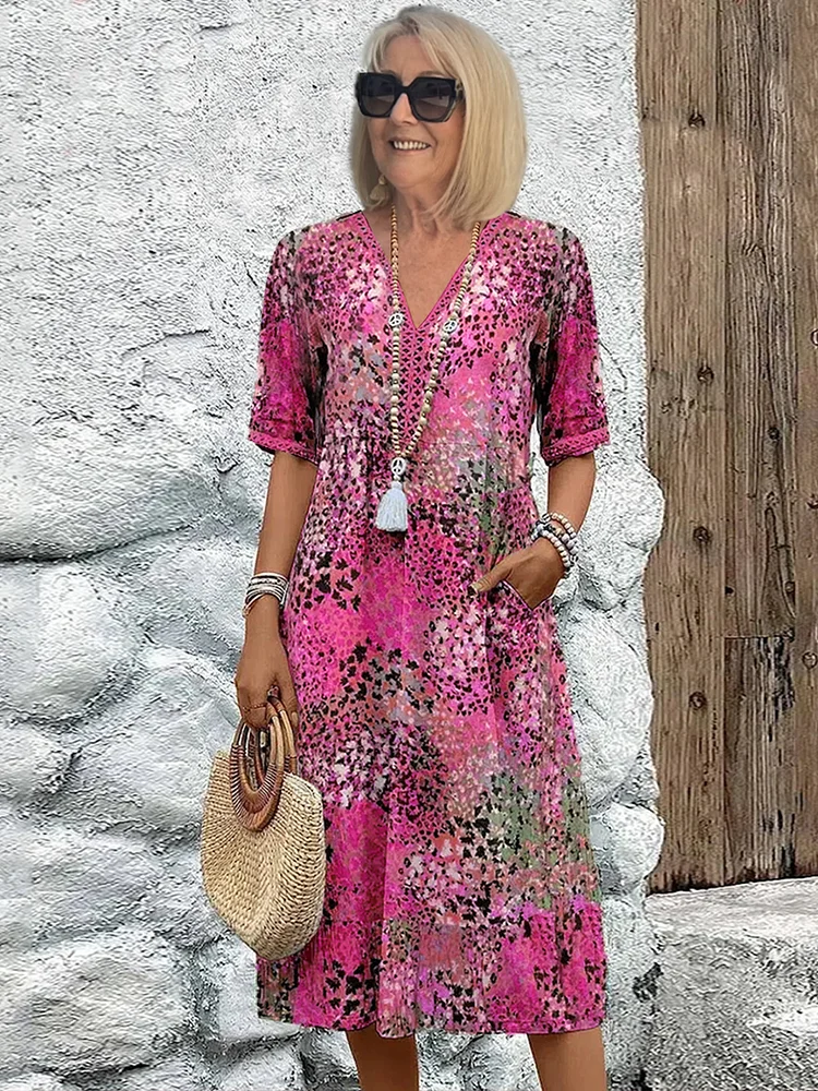 Lina | Robe midi vivante au style moderne