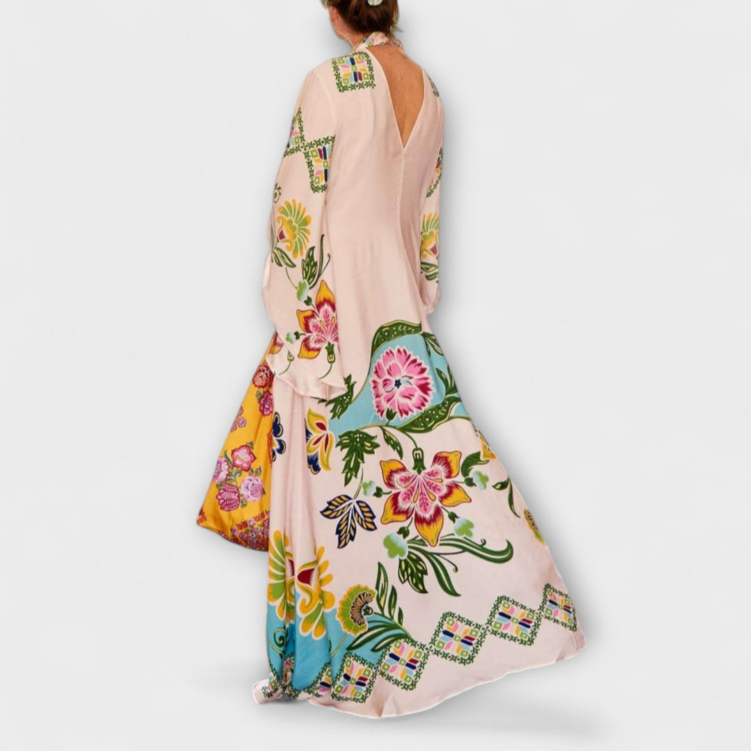 Lisa - Robe maxi élégante avec motif floral et coupe fluide