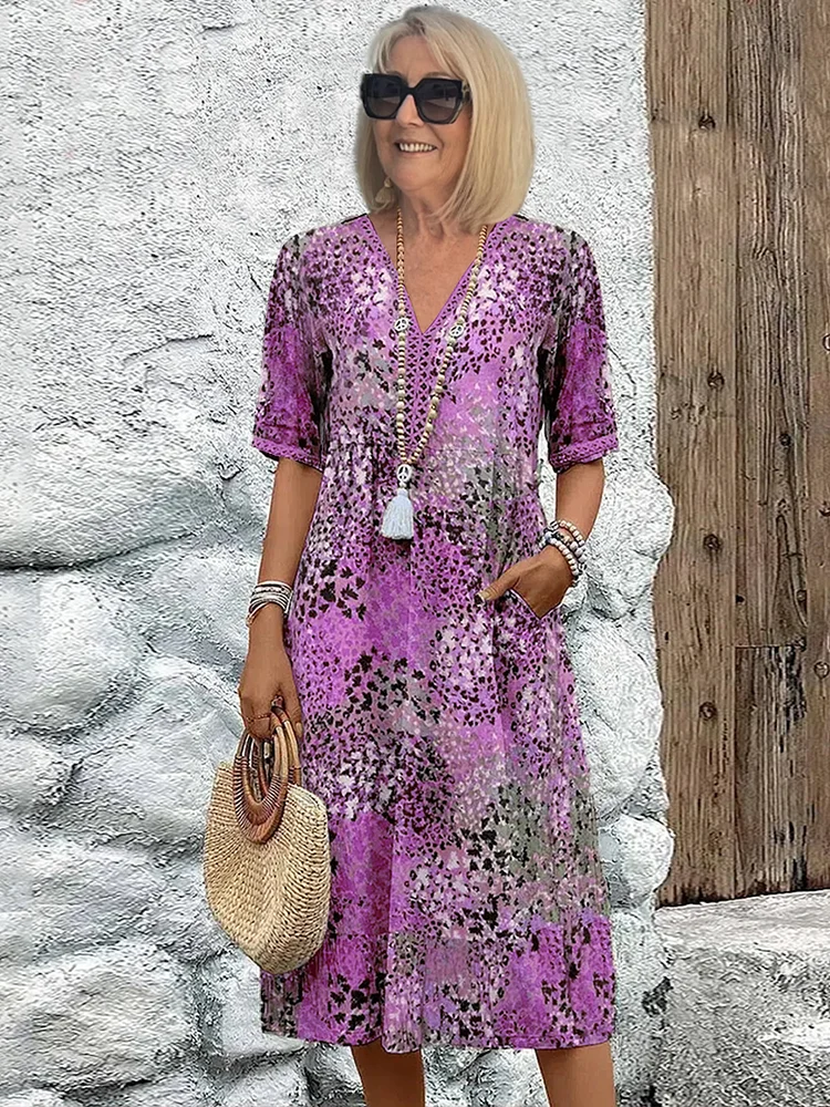 Lina | Robe midi vivante au style moderne