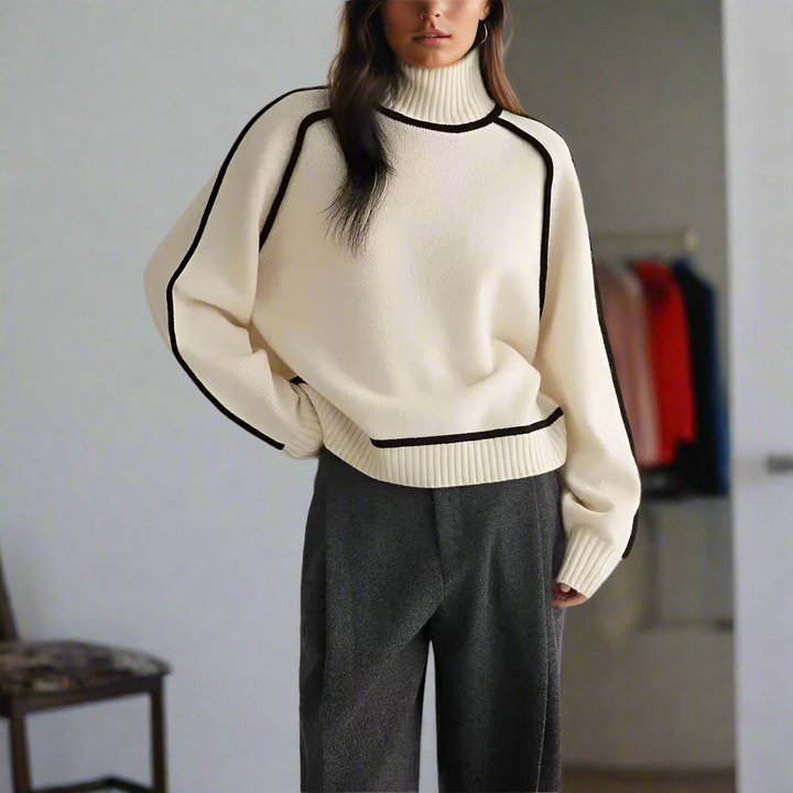 Pull col roulé Cozy Elegance, décontracté, moderne, élégant pour femmes