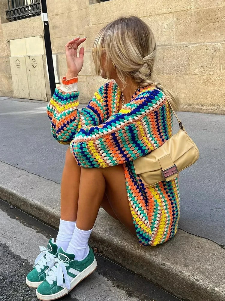 Daria | Veste en tricot colorée et ludique pour femmes