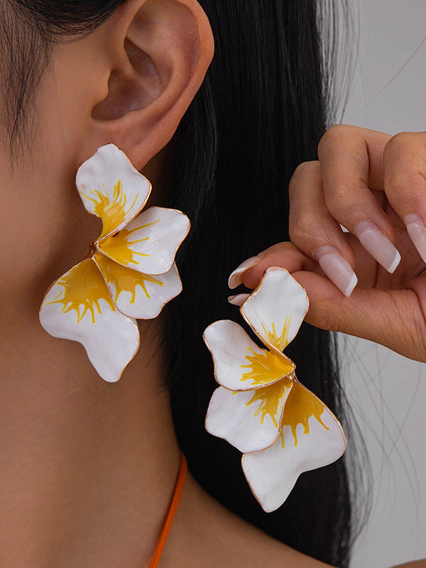 Boucles d'oreilles pendantes en forme de fleur