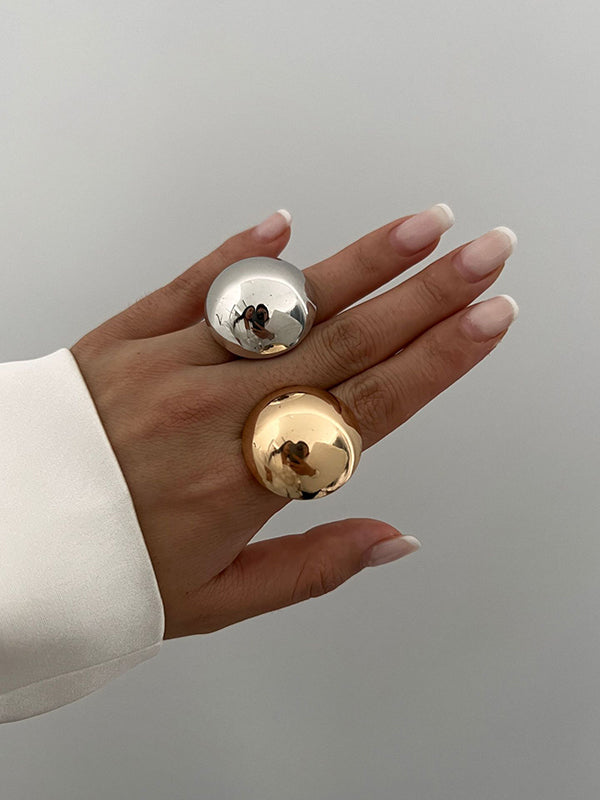 Bague géométrique brillante