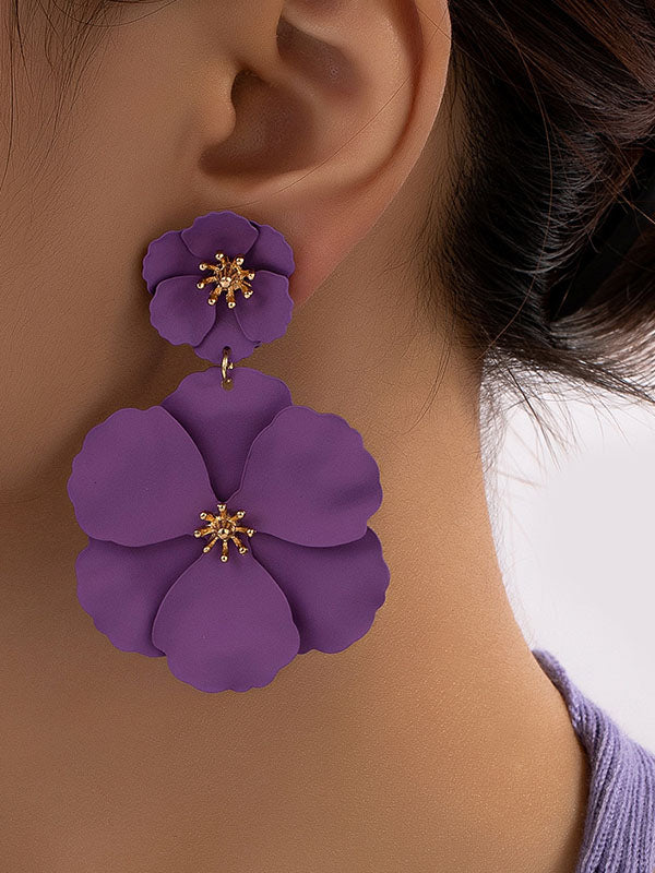 Parure boucles d'oreilles pendantes et boucles d'oreilles en forme de fleur