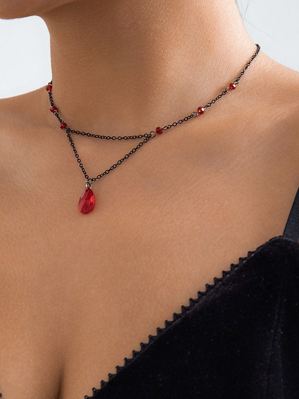Collier géométrique à double rang