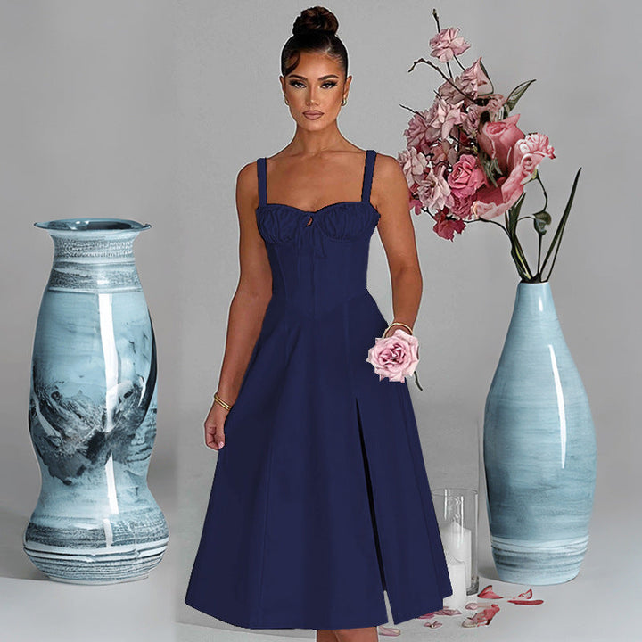 Renata - Robe midi avec corset et ouverture
