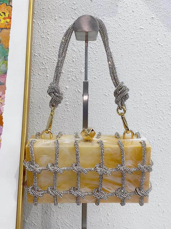 Sac besace brillant géométrique