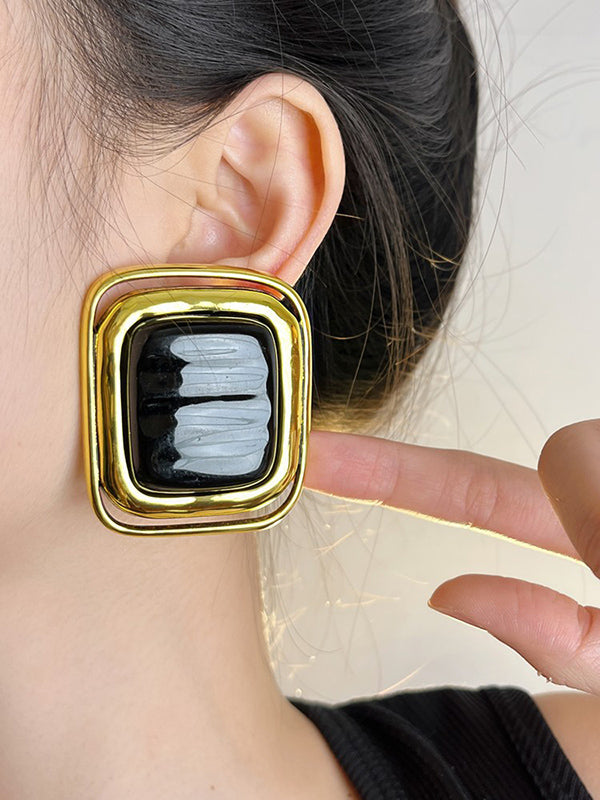 Boucles d'oreilles géométriques brillantes