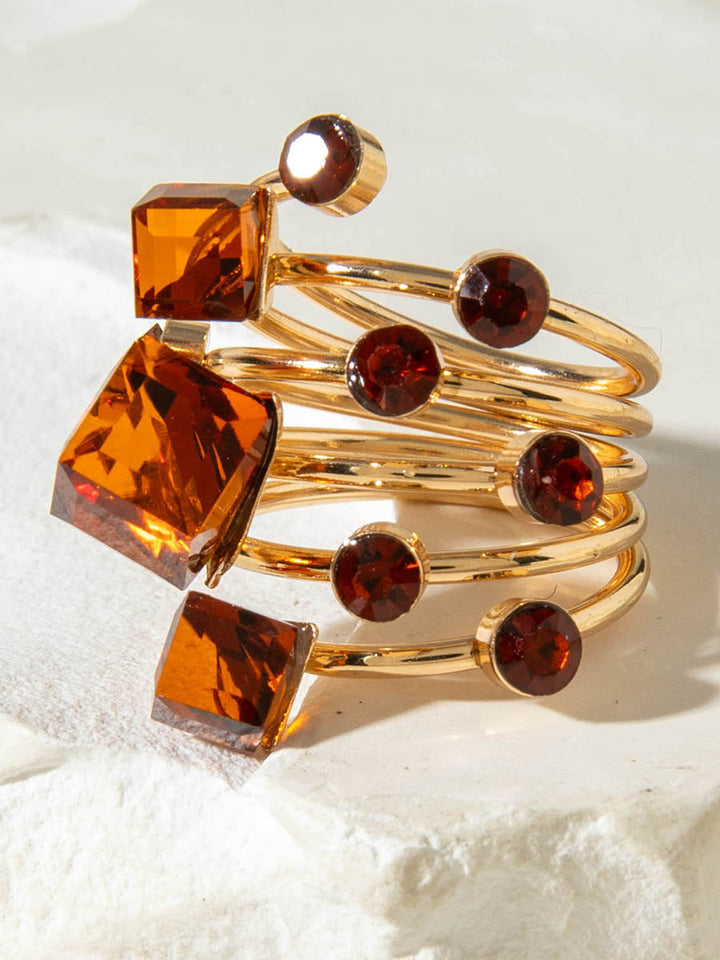 Bague géométrique à strass