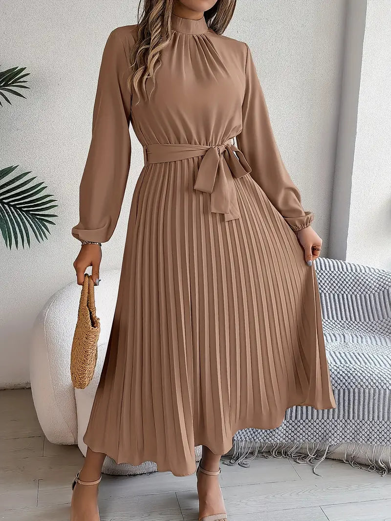 Sana | Robe de soirée plissée pour femmes à col montant
