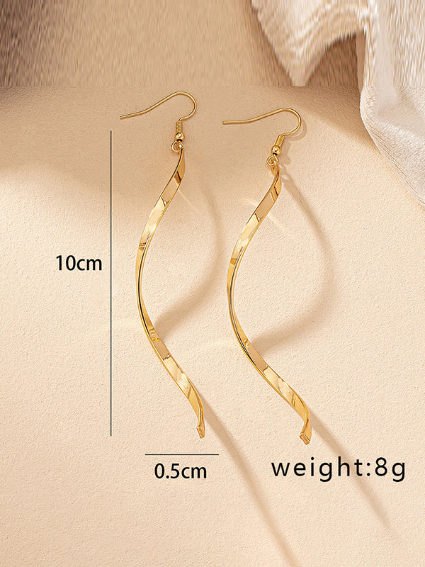 Accessoires de boucles d'oreilles en spirale à pampilles de couleur unie