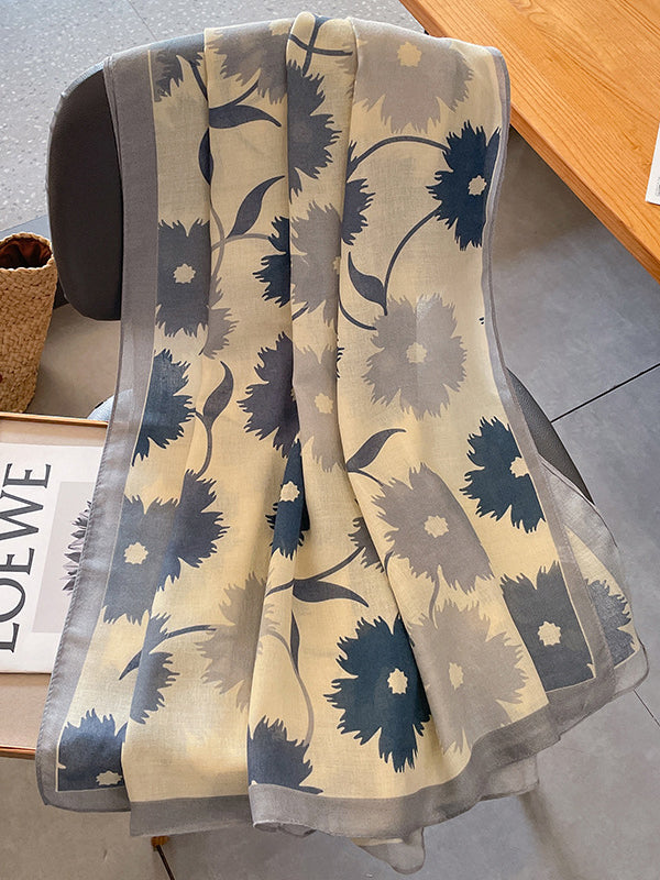 Écharpe vintage, à imprimé floral
