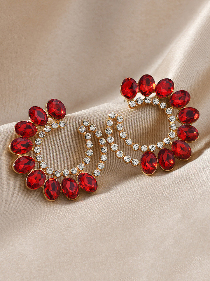 Boucles d'oreilles géométriques à strass