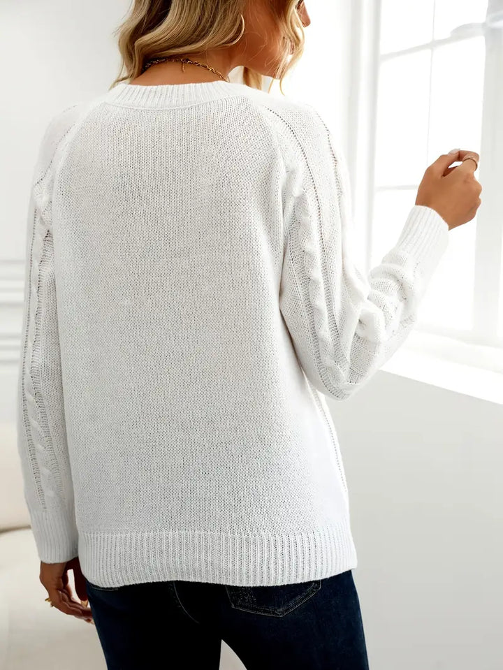 PULL EN CABLE SOLIDE POUR FEMMES | STYLE ÉLÉGANT ET CHAUD