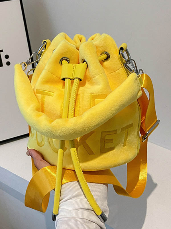 Sac à main à cordon de serrage, à imprimé lettres