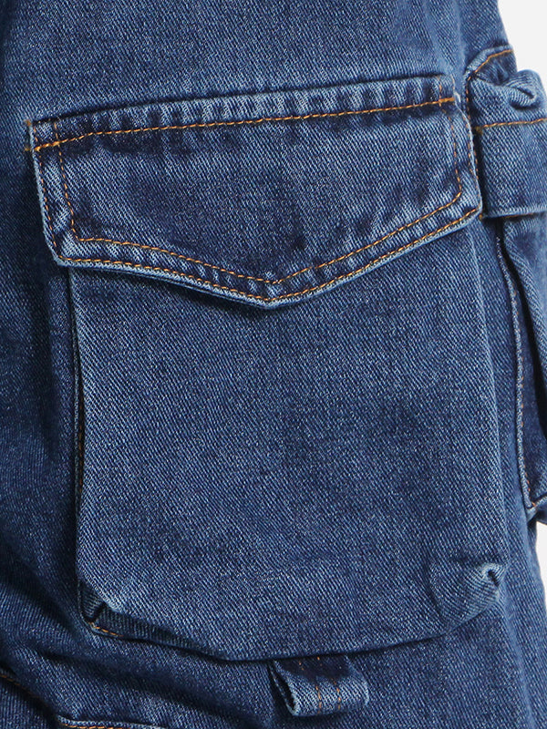 Bas de pantalon en Jean, jambes larges, amples, fendues, avec grandes poches, originales