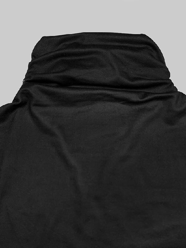 T-shirt imprimé à manches longues, coupe près du corps, à col haut