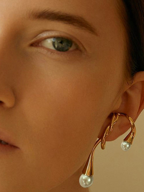 Clip d'oreille géométrique asymétrique Normcore